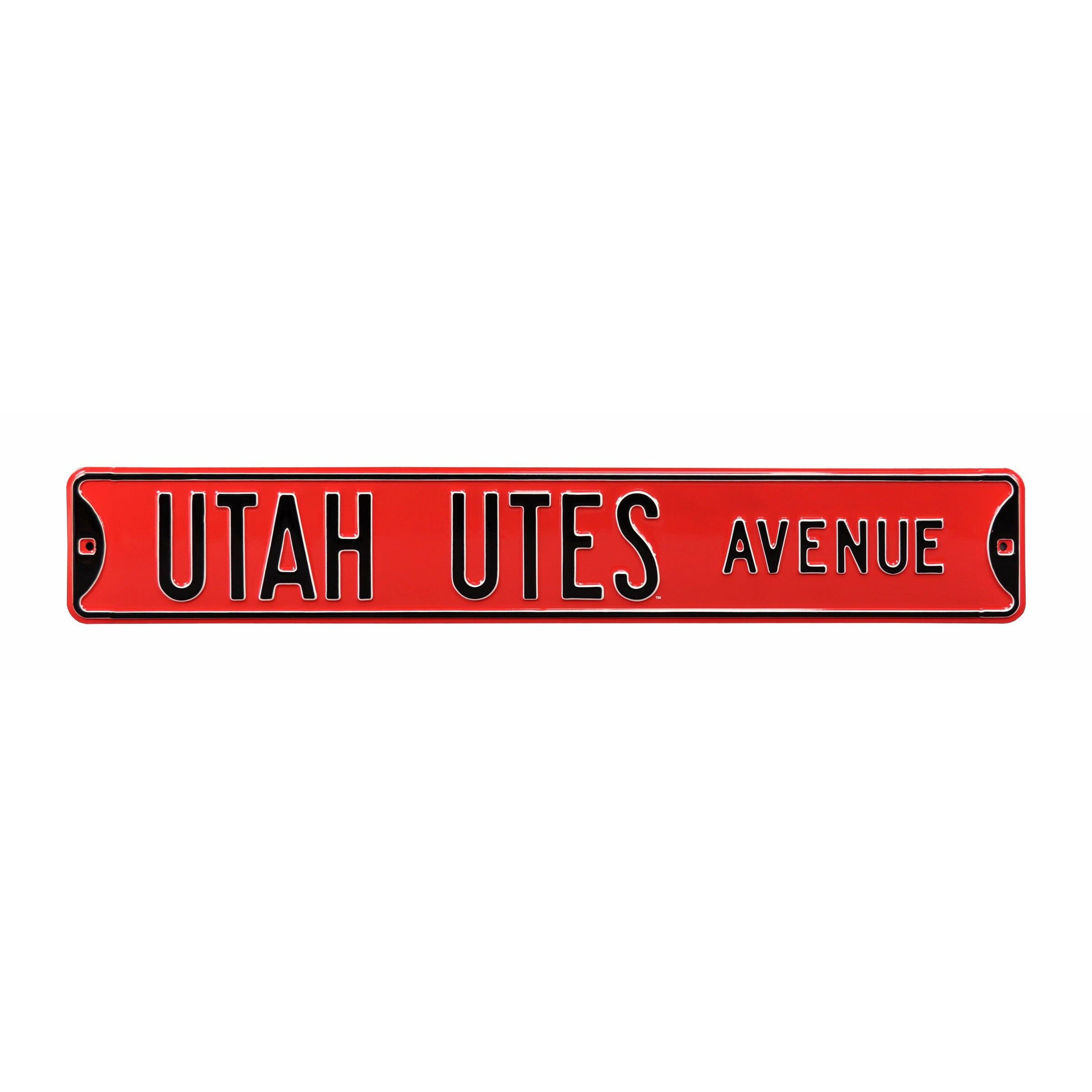 Utah Utes - UTAH UTES AVE - Embossed Steel Street Sign