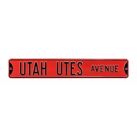 Utah Utes - UTAH UTES AVE - Embossed Steel Street Sign