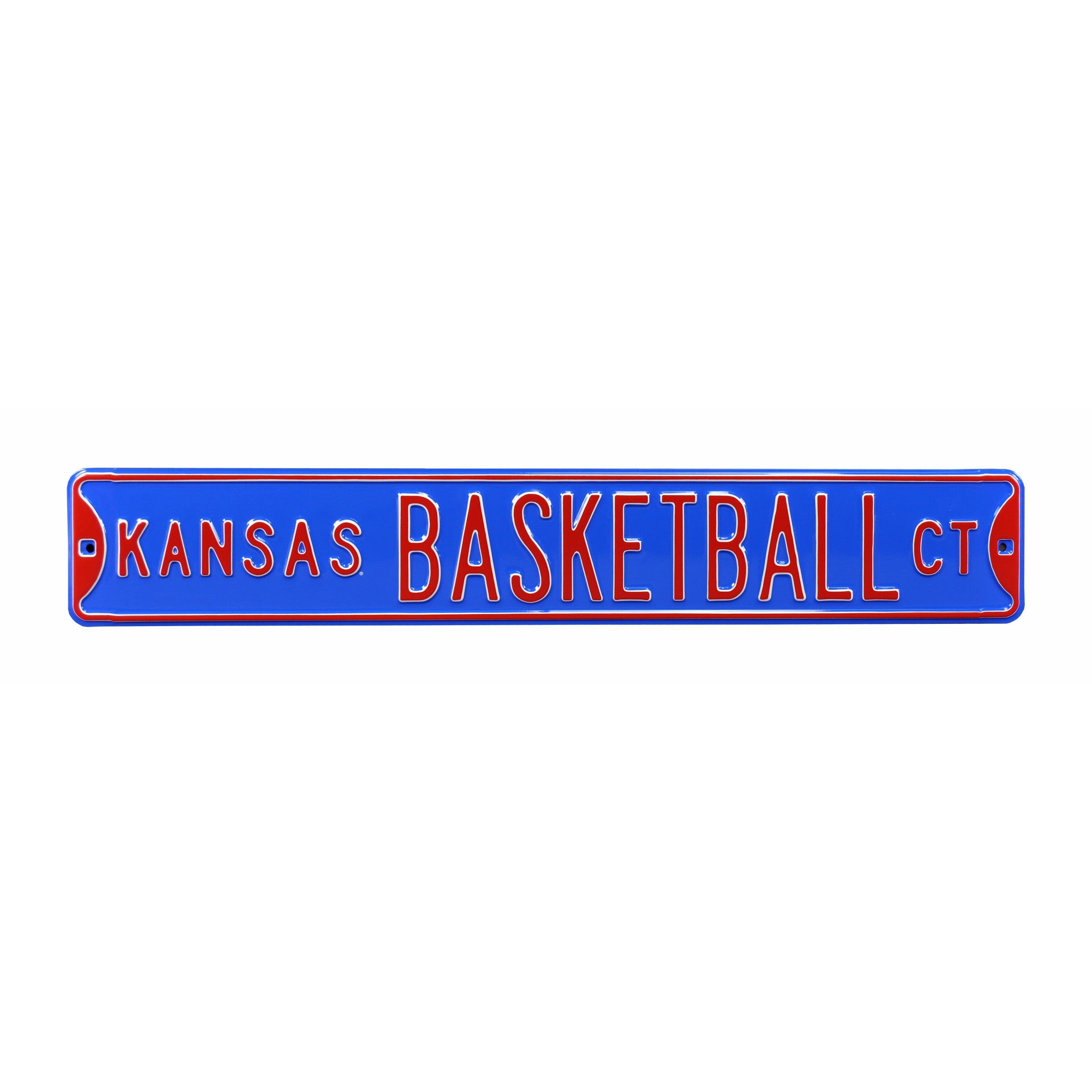 Kansas Jayhawks - KANSAS BASKETBALL CT - Embossed Steel Street Sign