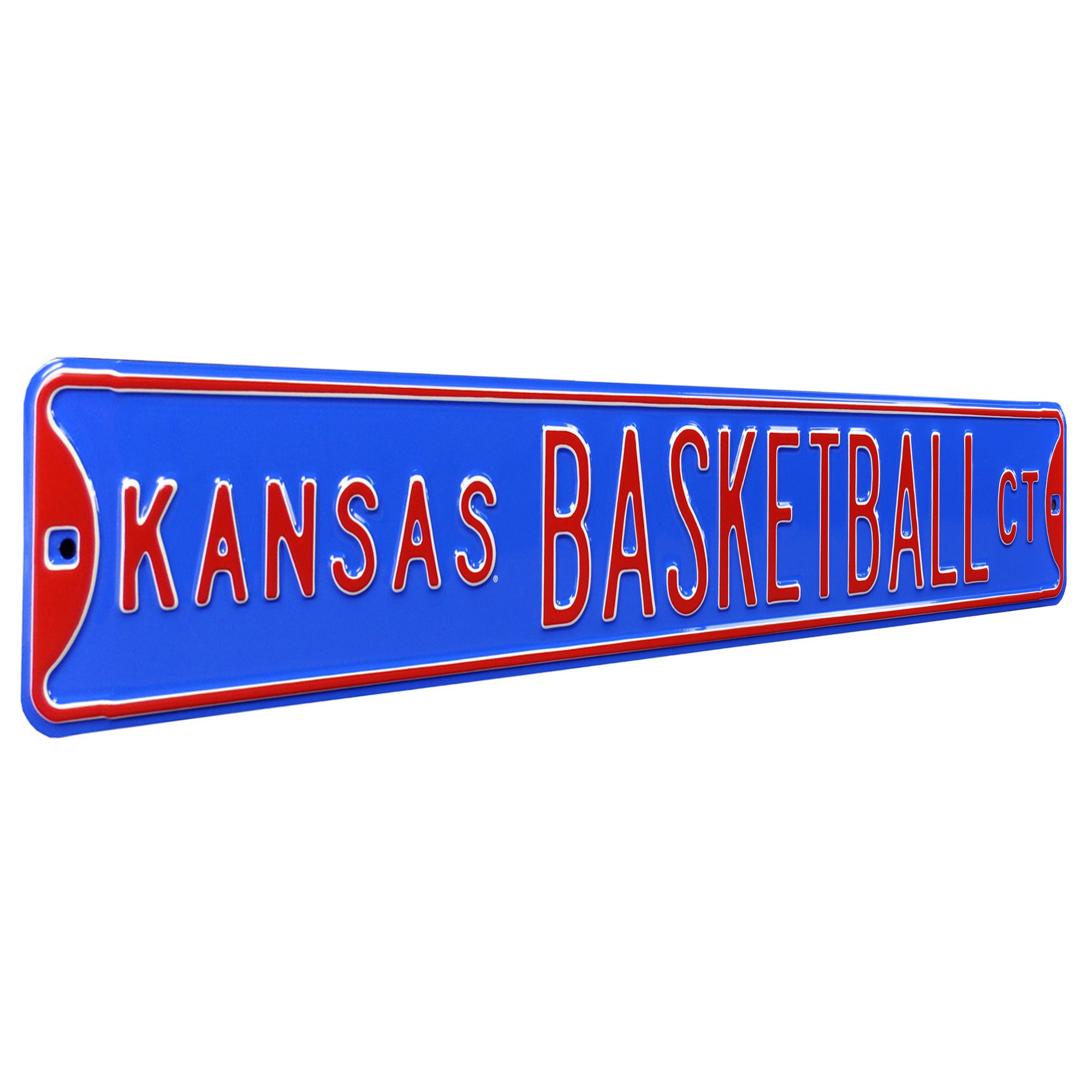 Kansas Jayhawks - KANSAS BASKETBALL CT - Embossed Steel Street Sign