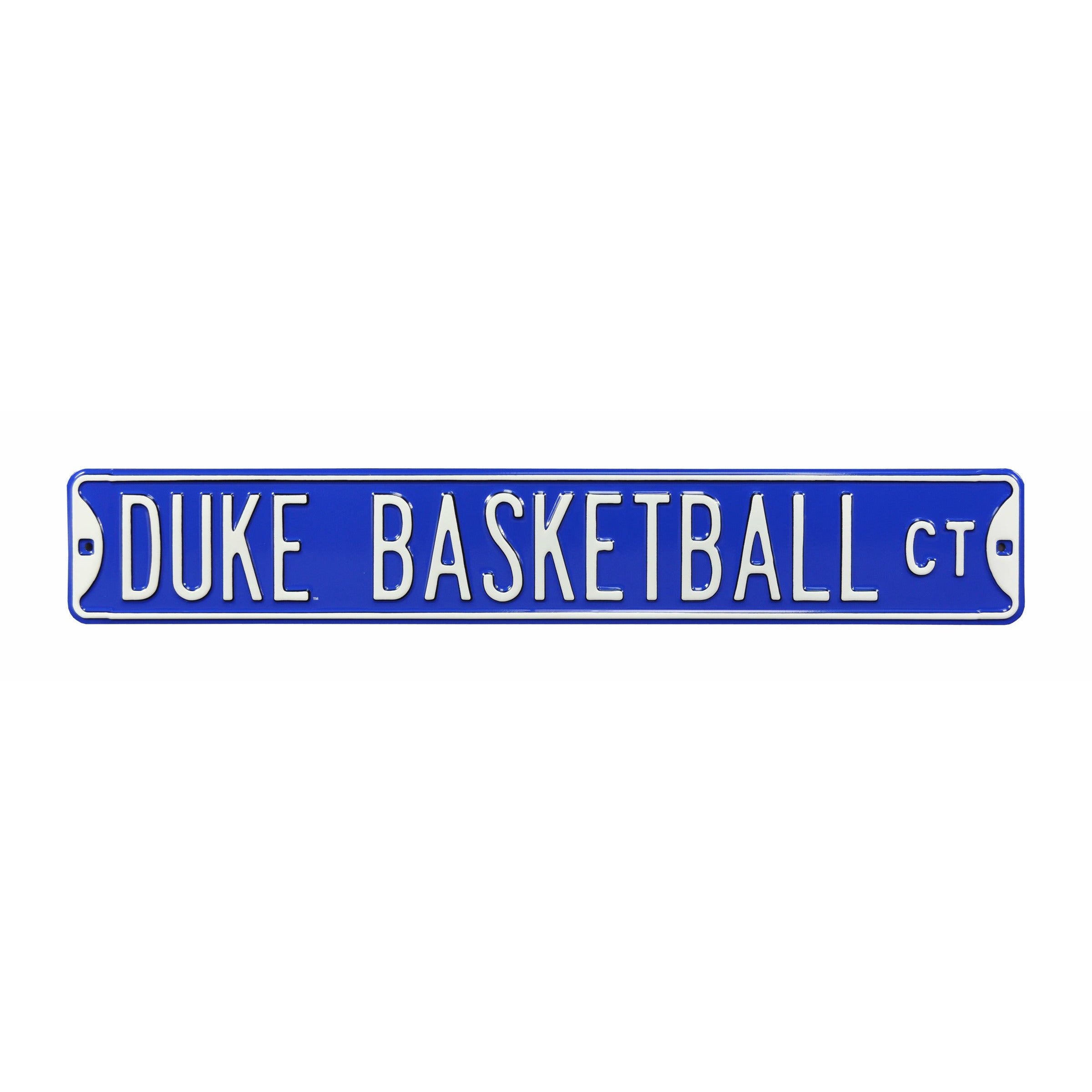 Duke Blue Devils - DUKE BASKETBALL CT - Embossed Steel Street Sign