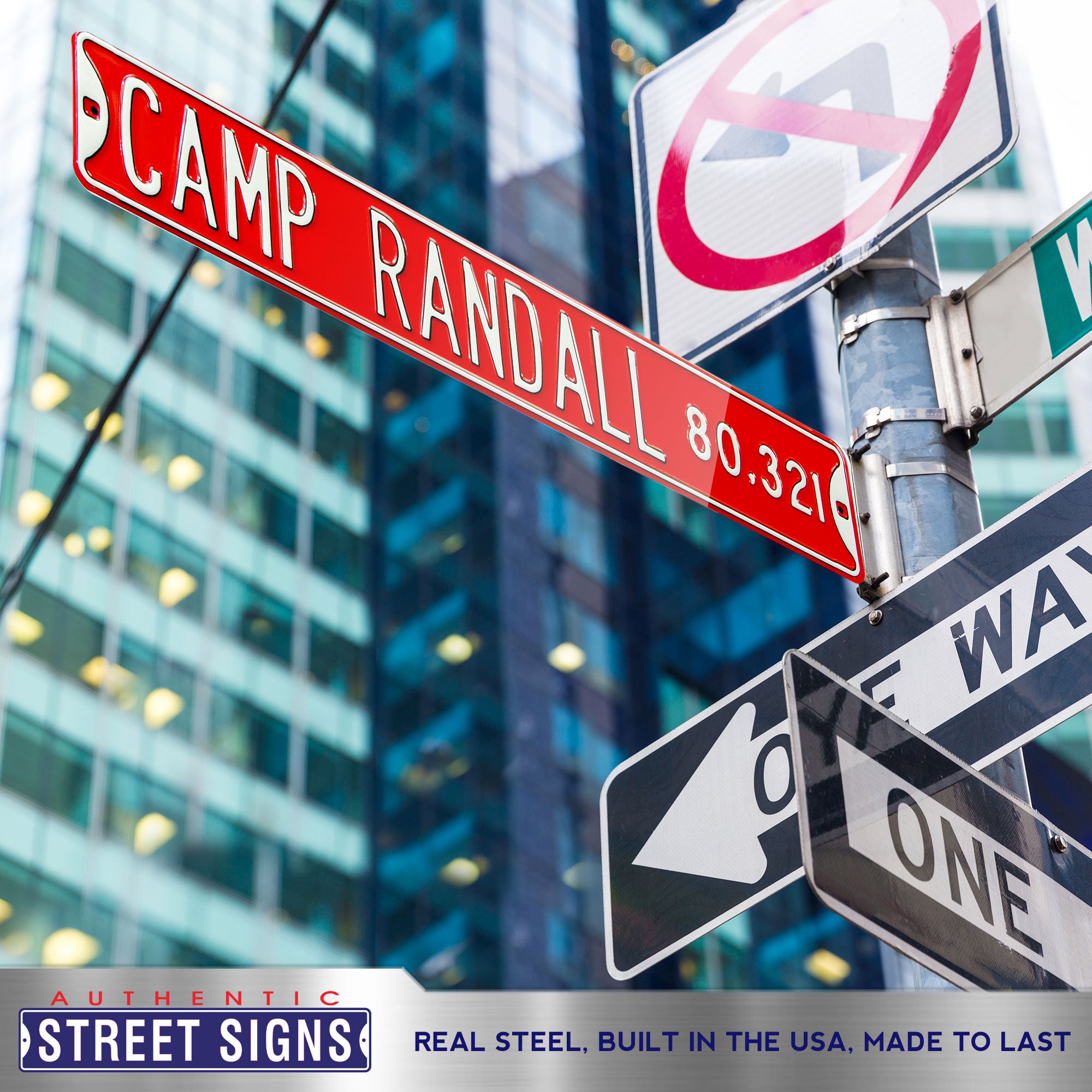 Wisconsin Badgers - CAMP RANDALL - Embossed Steel Street Sign