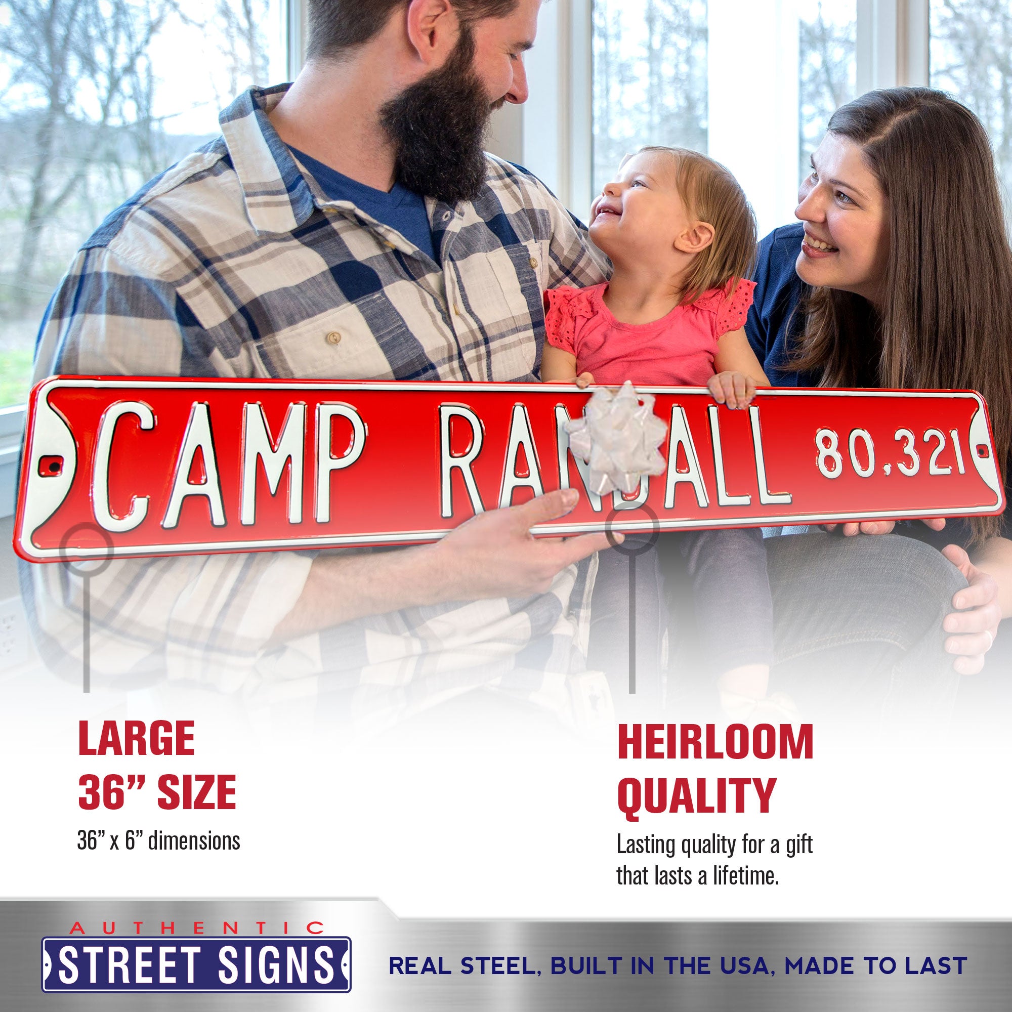Wisconsin Badgers - CAMP RANDALL - Embossed Steel Street Sign