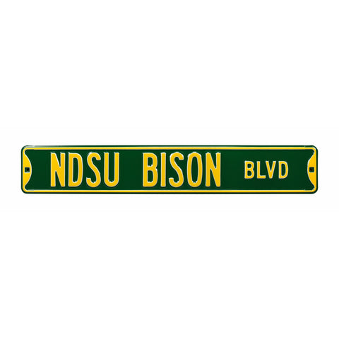 North Dakota State Bison - NDSU BISON BLVD - Embossed Steel Street Sign