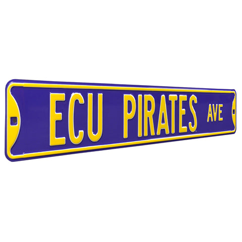 East Carolina Pirates - ECU PIRATES AVE - Embossed Steel Street Sign