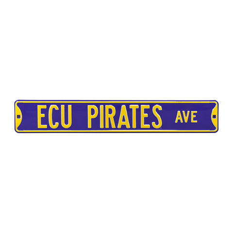 East Carolina Pirates - ECU PIRATES AVE - Embossed Steel Street Sign