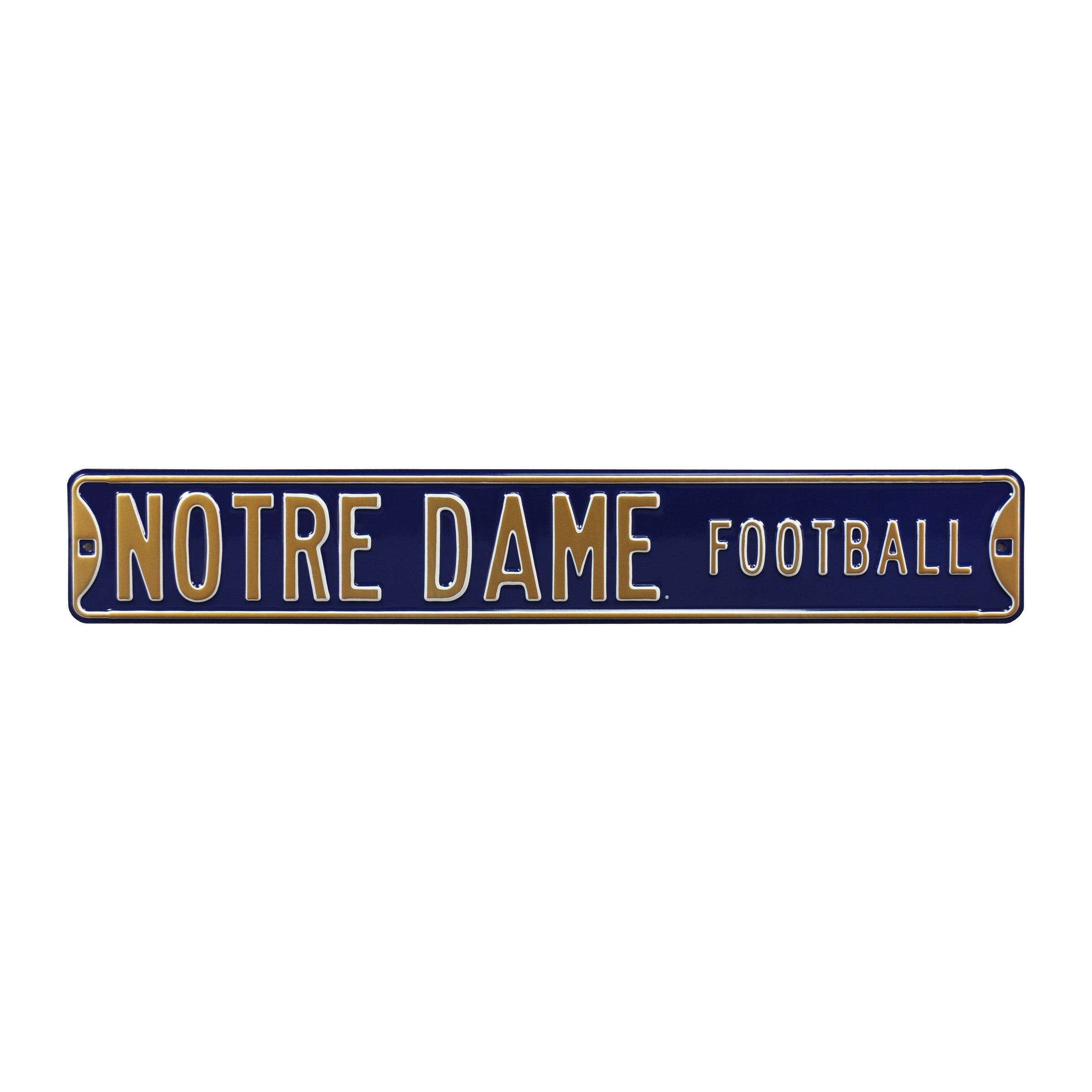 Notre Dame Fighting Irish - NOTRE DAME FOOTBALL - Embossed Steel Street Sign