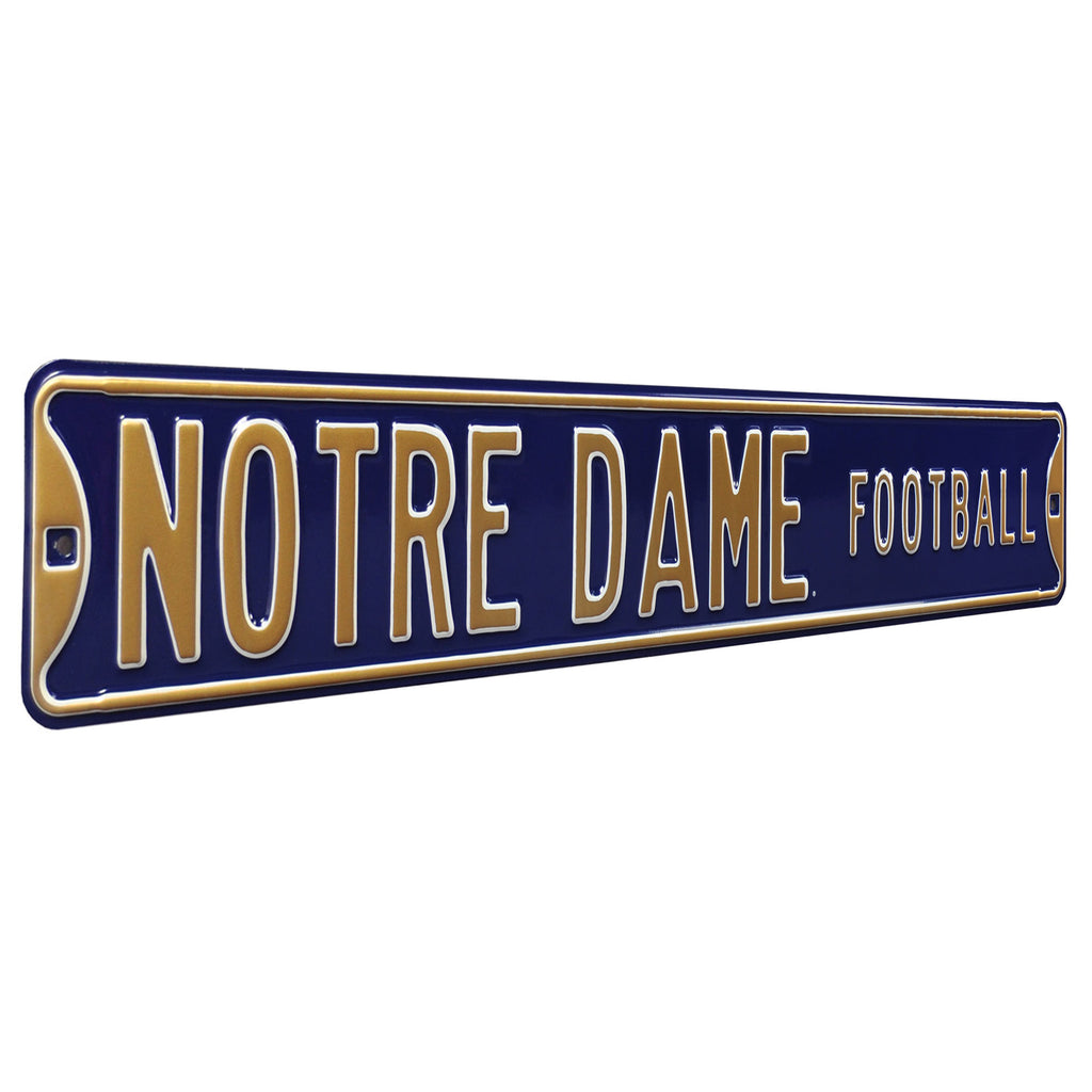 Notre Dame Fighting Irish - NOTRE DAME FOOTBALL - Embossed Steel Street Sign