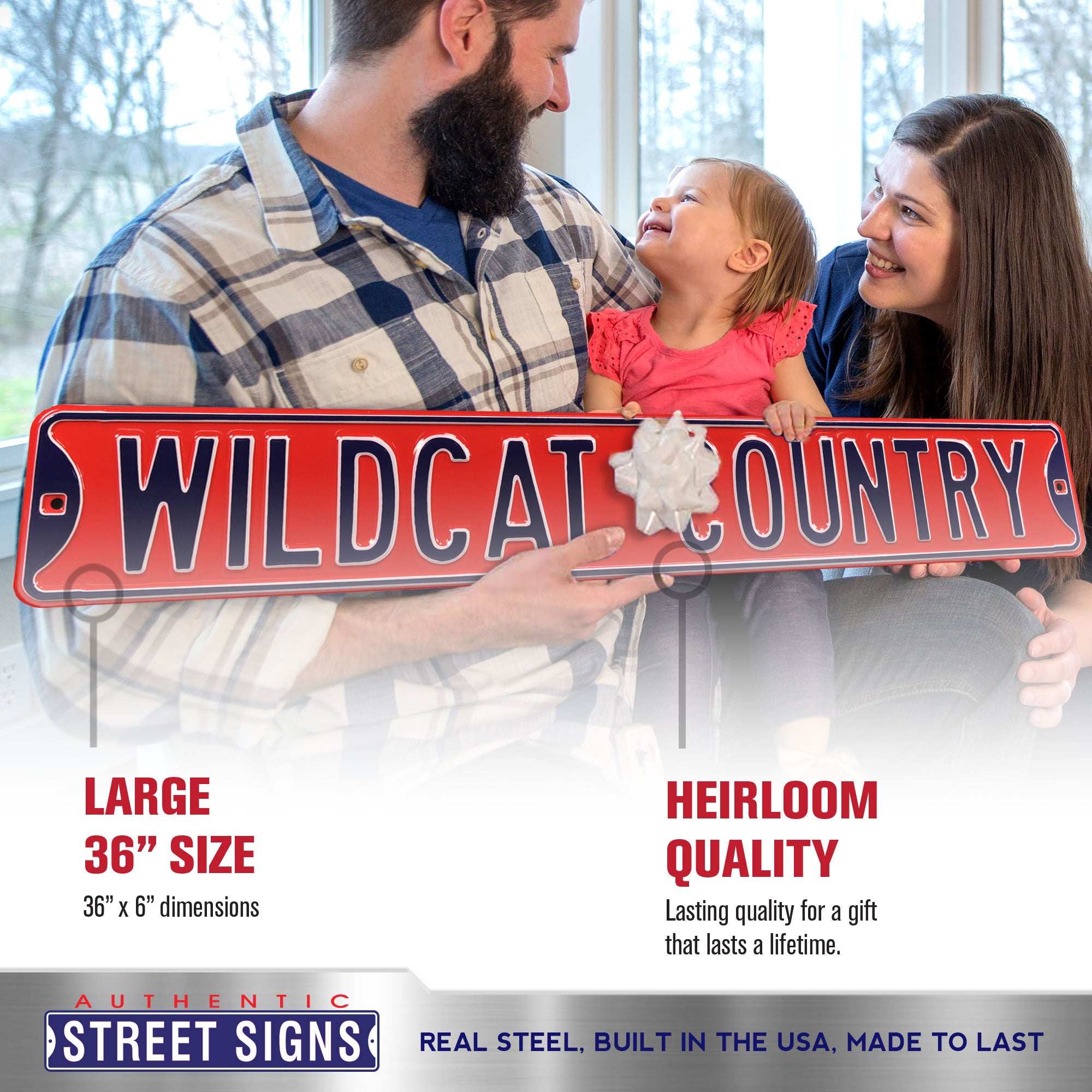 Arizona Wildcats - WILDCAT COUNTRY - Embossed Steel Street Sign
