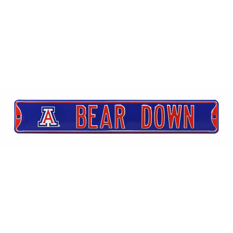Arizona Wildcats - BEAR DOWN - Embossed Steel Street Sign