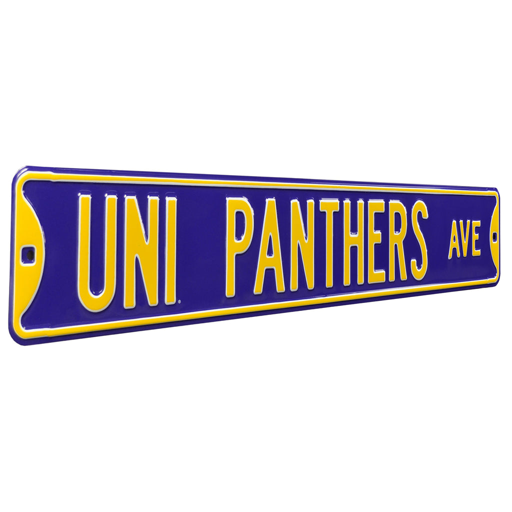 Northern Iowa Panthers - UNI PANTHERS AVE - Embossed Steel Street Sign