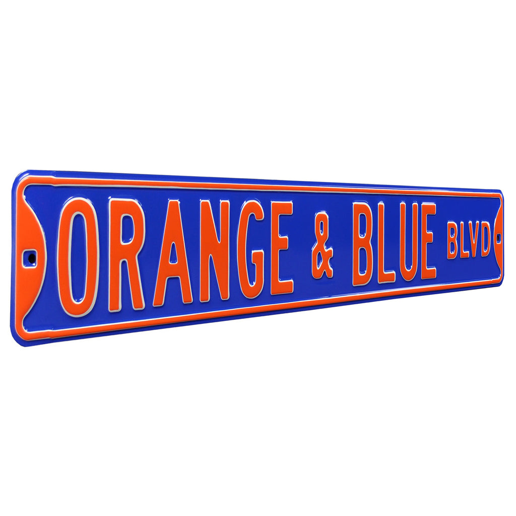 Florida Gators - ORANGE & BLUE BLVD - Embossed Steel Street Sign