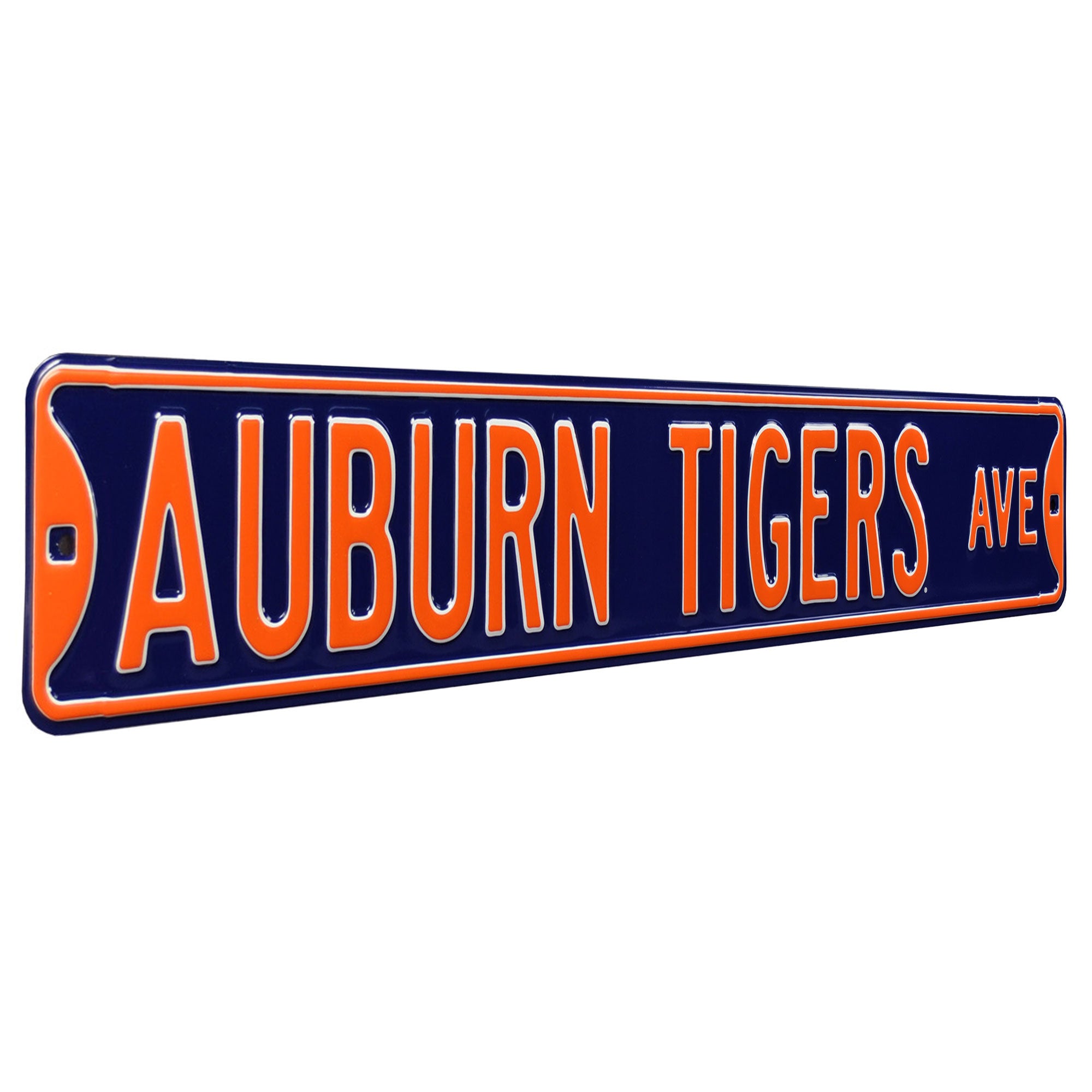 Auburn Tigers - TIGERS AVE - Navy Embossed Steel Street Sign