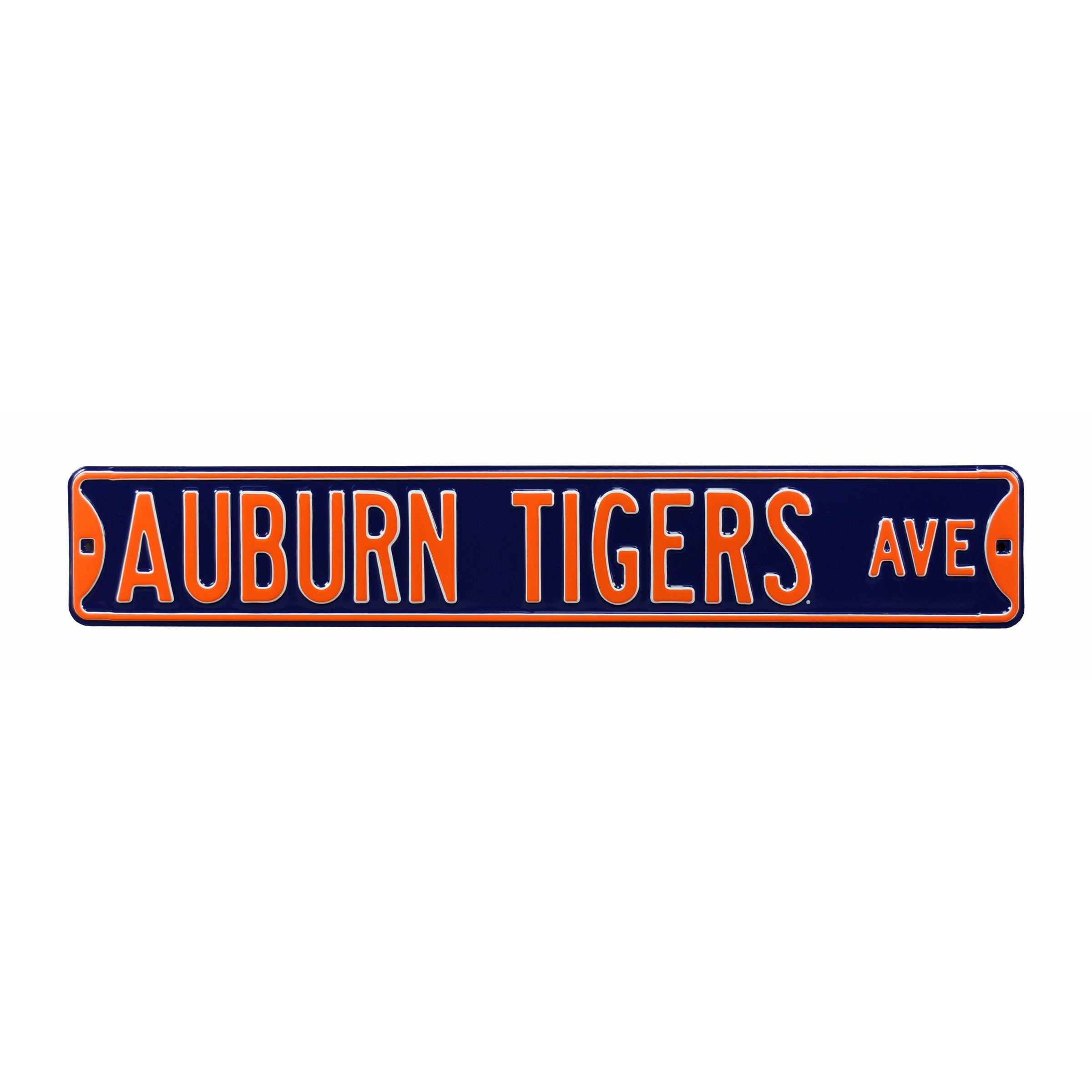 Auburn Tigers - TIGERS AVE - Navy Embossed Steel Street Sign