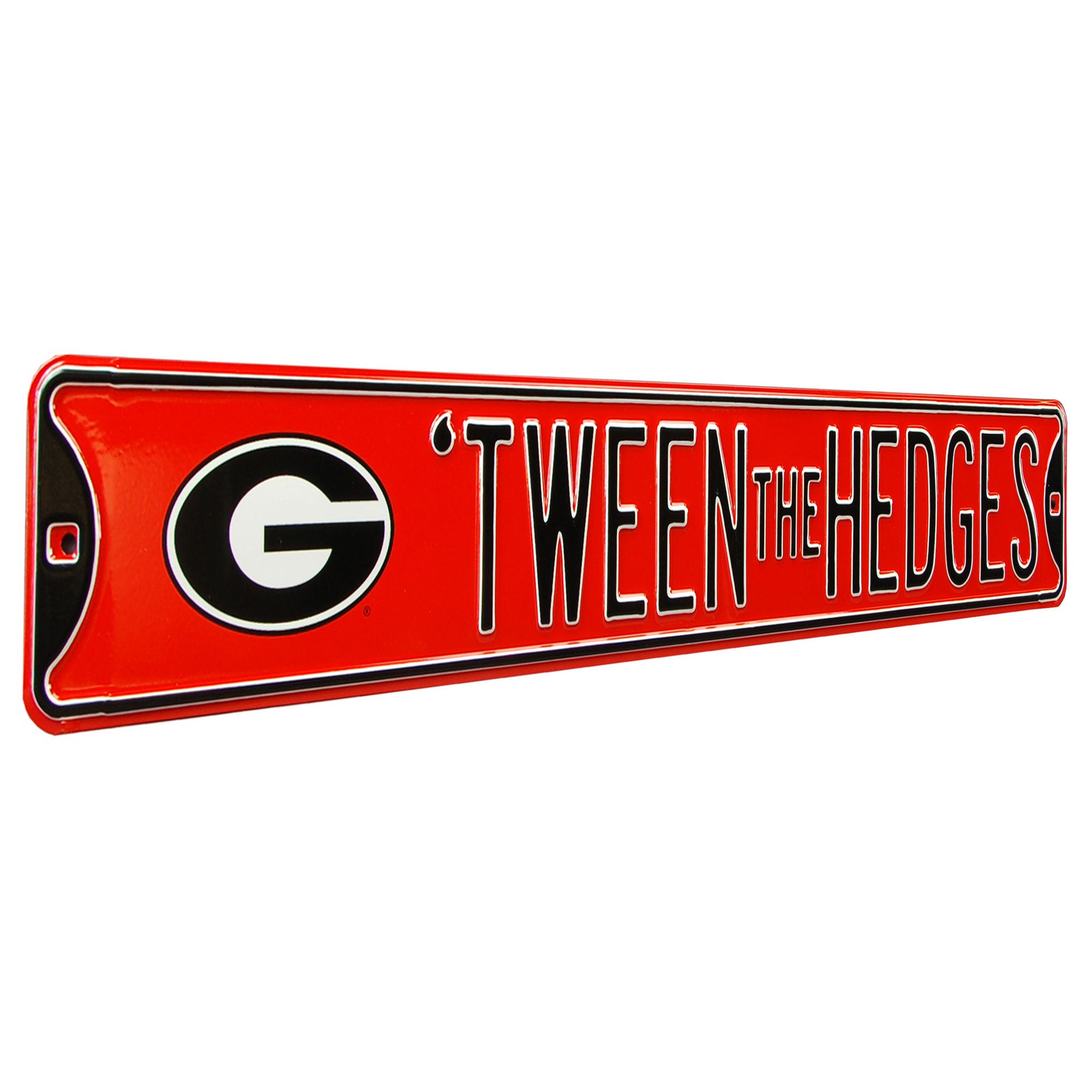 Georgia Bulldogs - TWEEN THE HEDGES - Embossed Steel Street Sign