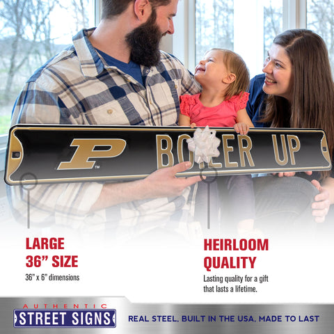 Purdue Boilermakers - BOILER UP - Embossed Steel Street Sign