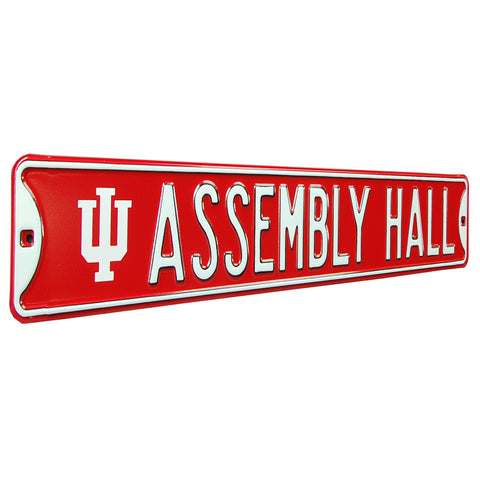 Indiana Hoosiers - ASSEMBLY HALL - Embossed Steel Street Sign