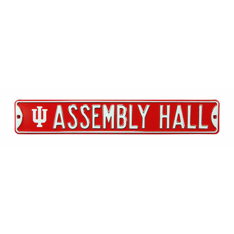 Indiana Hoosiers - ASSEMBLY HALL - Embossed Steel Street Sign