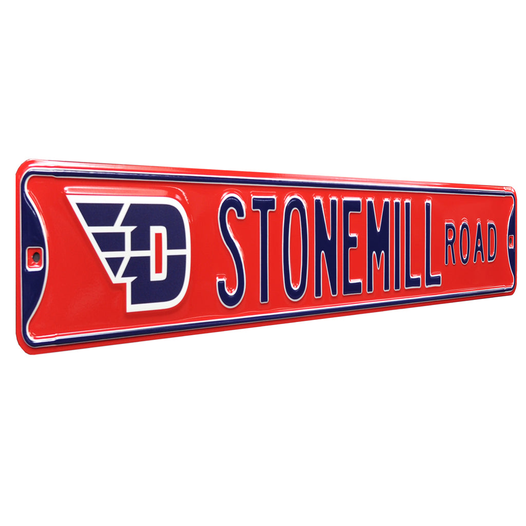 Dayton Flyers - STONEMILL ROAD - Embossed Steel Street Sign