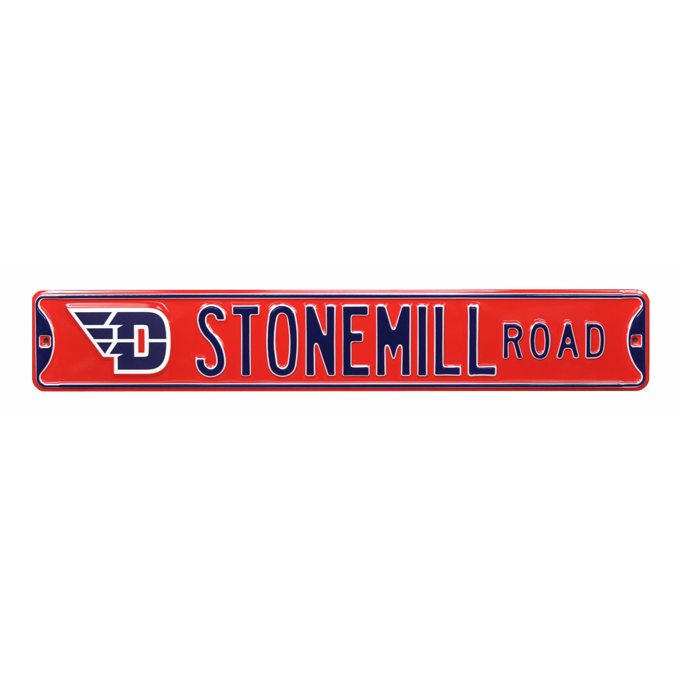 Dayton Flyers - STONEMILL ROAD - Embossed Steel Street Sign