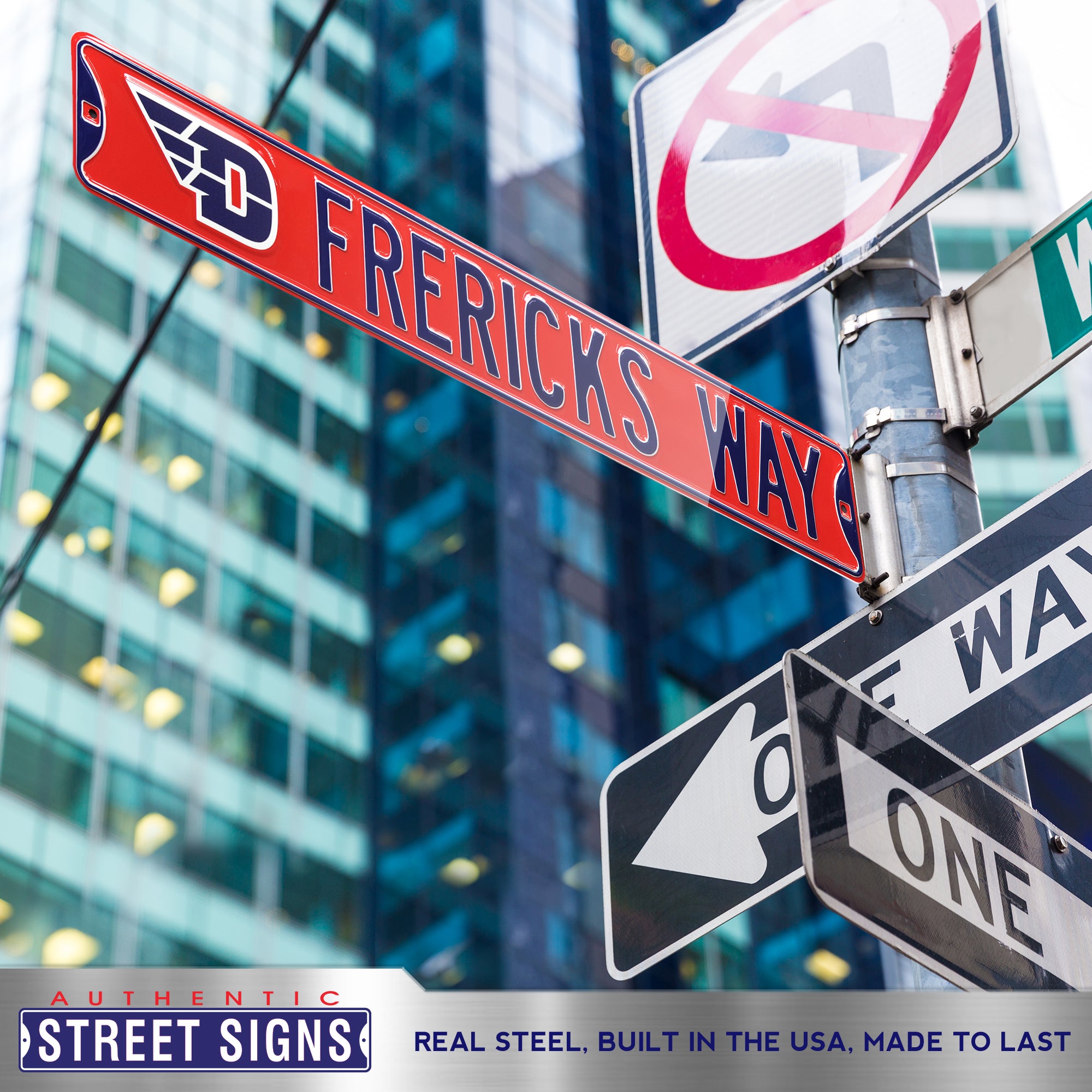 Dayton Flyers - FRERICK'S WAY - Embossed Steel Street Sign