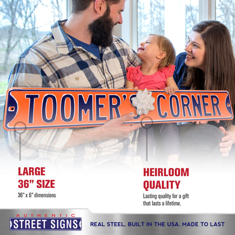 Auburn Tigers - TOOMER'S CORNER - Embossed Steel Street Sign
