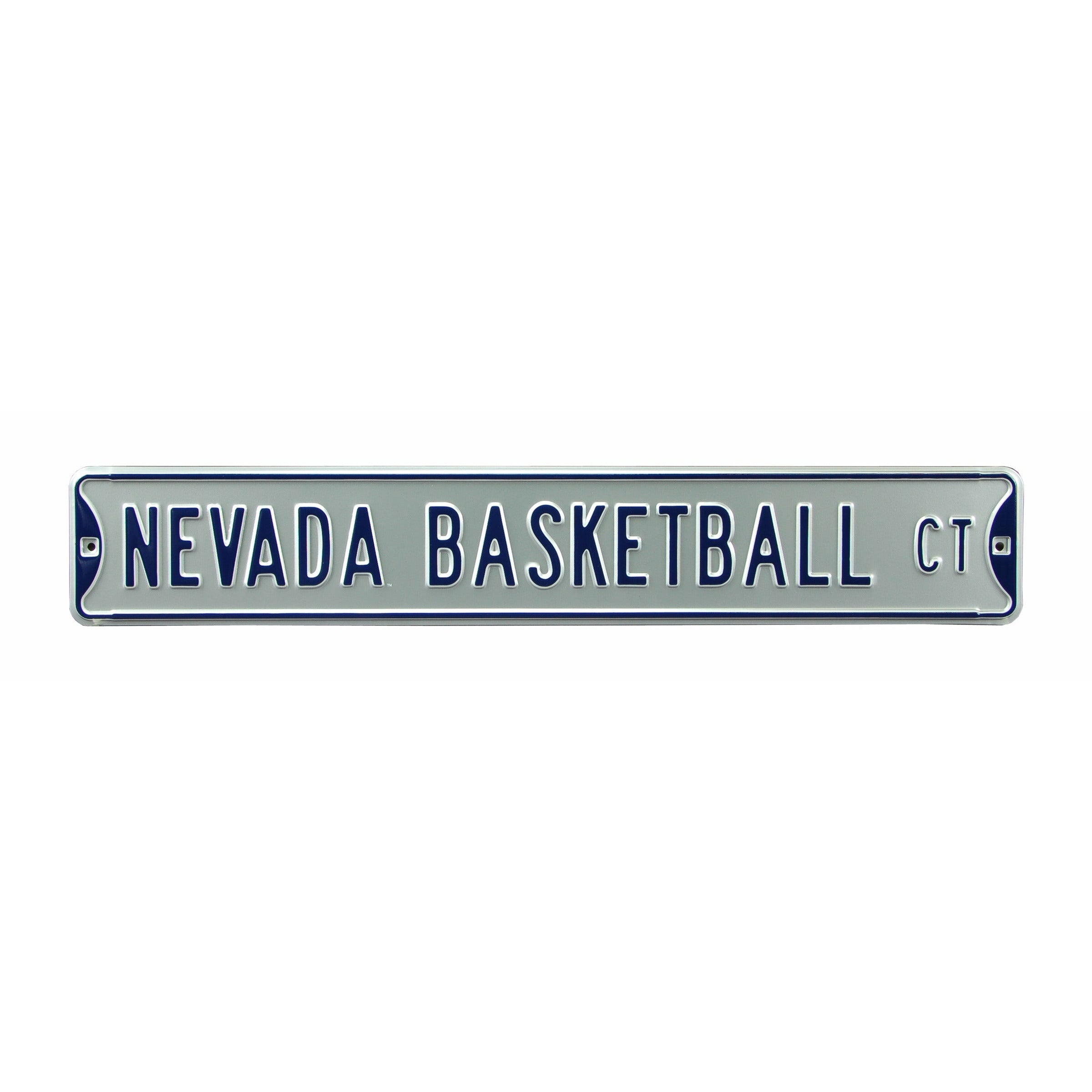 Nevada Wolfpack - NEVADA BASKETBALL CT - Embossed Steel Street Sign