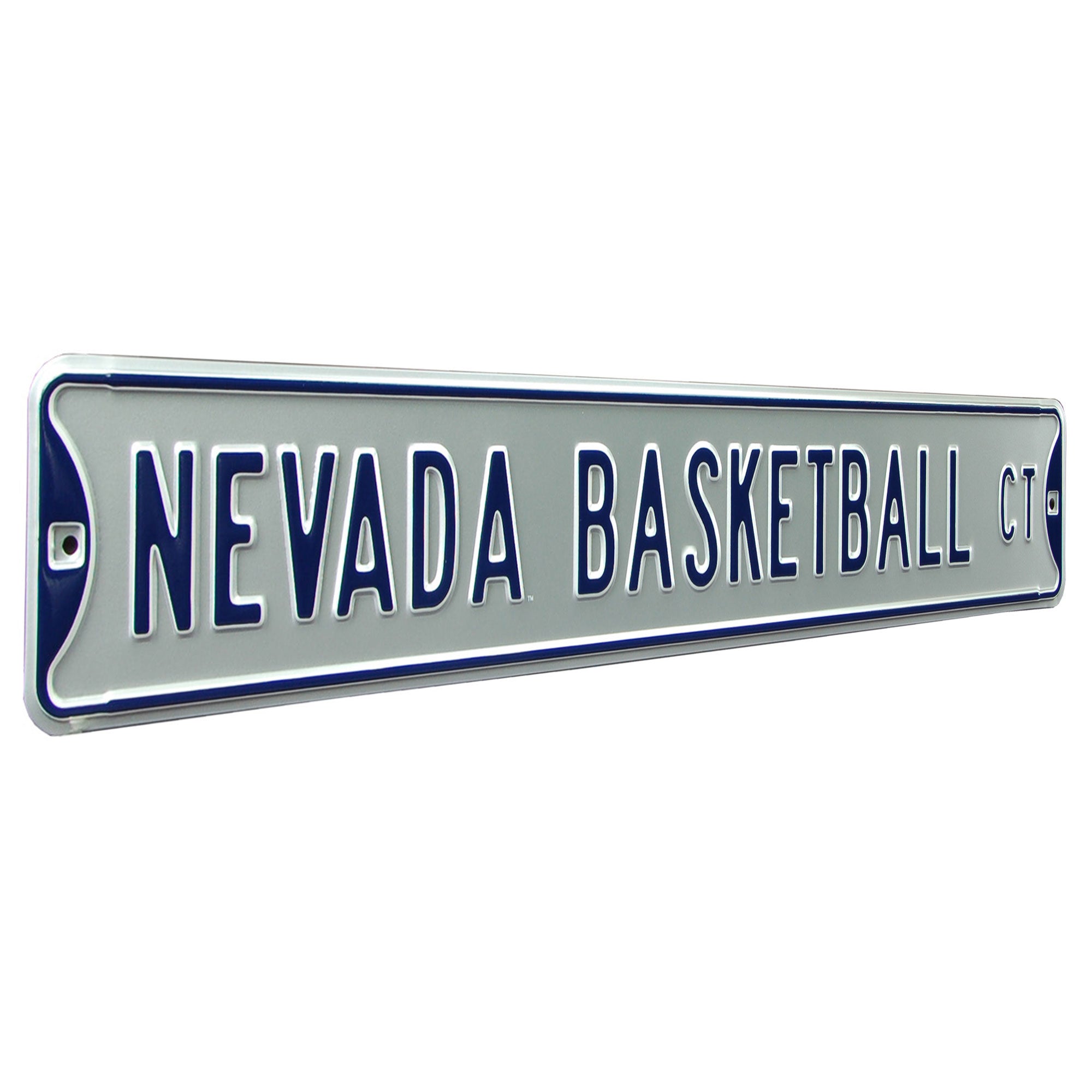 Nevada Wolfpack - NEVADA BASKETBALL CT - Embossed Steel Street Sign