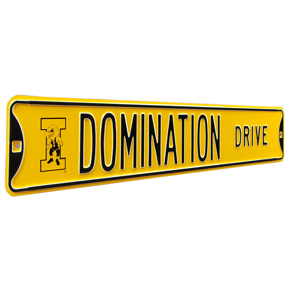 Iowa Hawkeyes - DOMINATION DRIVE - Embossed Steel Street Sign