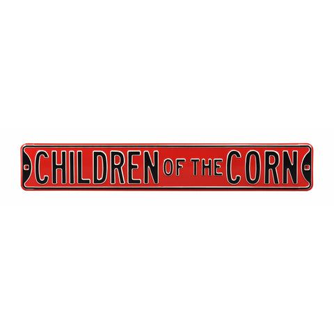 Nebraska Cornhuskers - CHILDREN OF THE CORN - Embossed Steel Street Sign