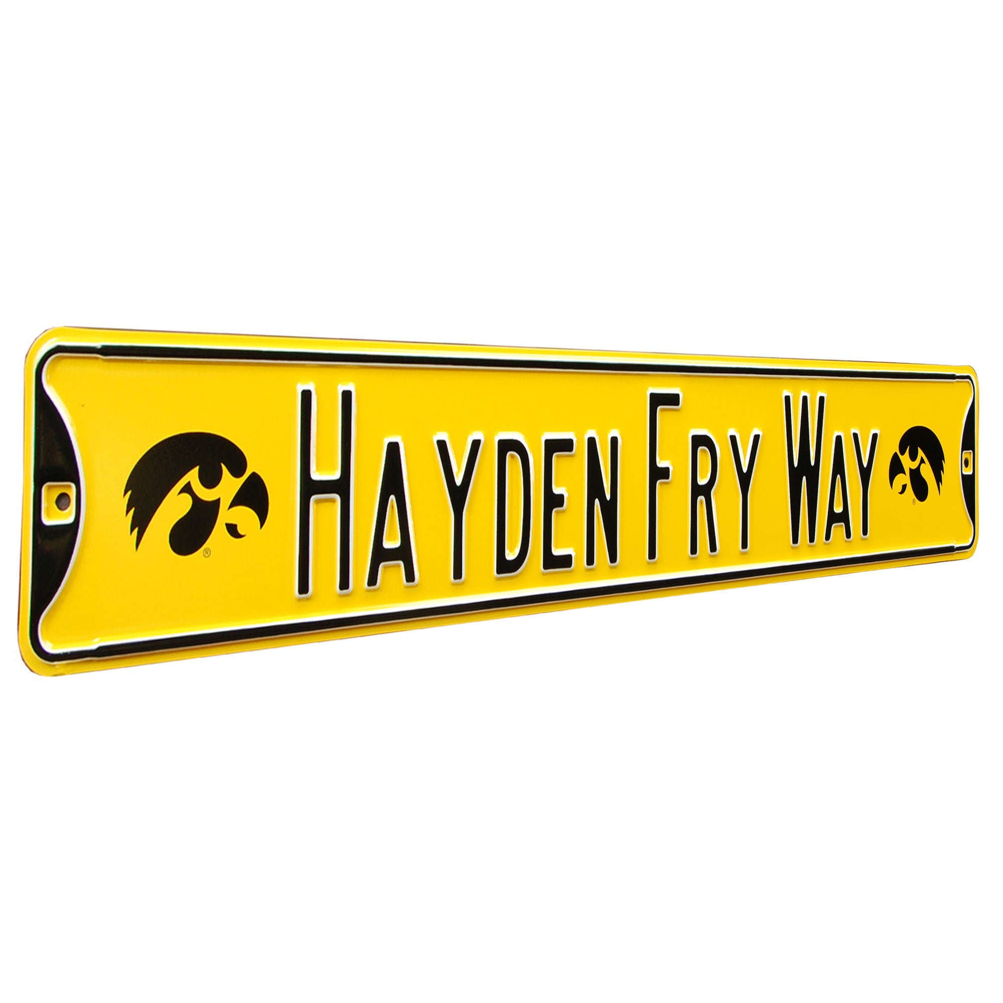 Iowa Hawkeyes - HAYDEN FRY WAY - Embossed Steel Street Sign