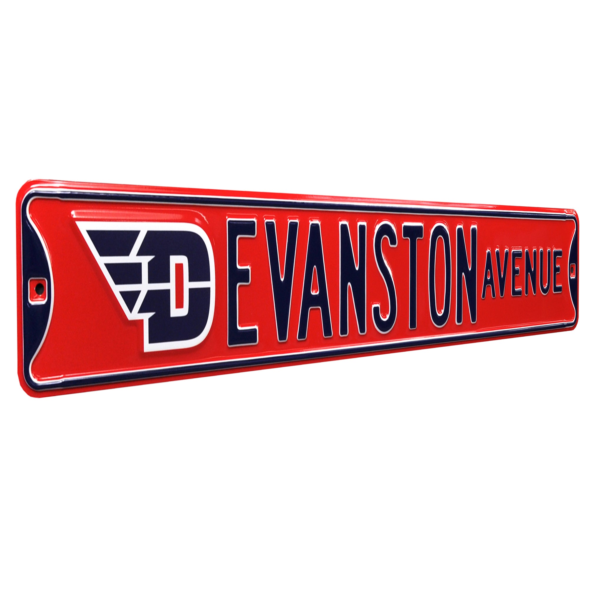 Dayton Flyers - EVANSTON AVE - Embossed Steel Street Sign