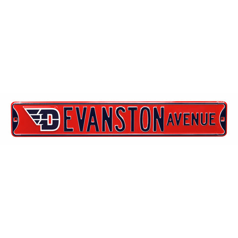 Dayton Flyers - EVANSTON AVE - Embossed Steel Street Sign