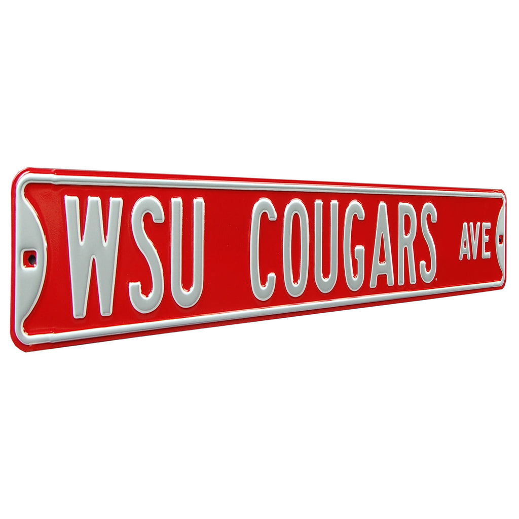 Washington State Cougars - WSU COUGARS AVE - Embossed Steel Street Sign