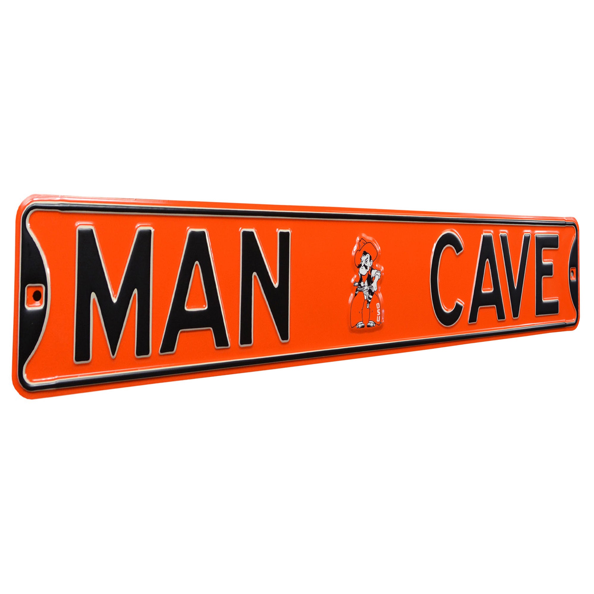 Oklahoma State Cowboys - MAN CAVE - Embossed Steel Street Sign