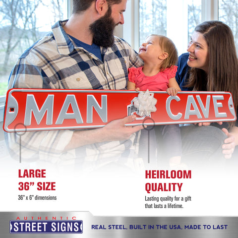 Ohio State Buckeyes - MAN CAVE - Embossed Steel Street Sign