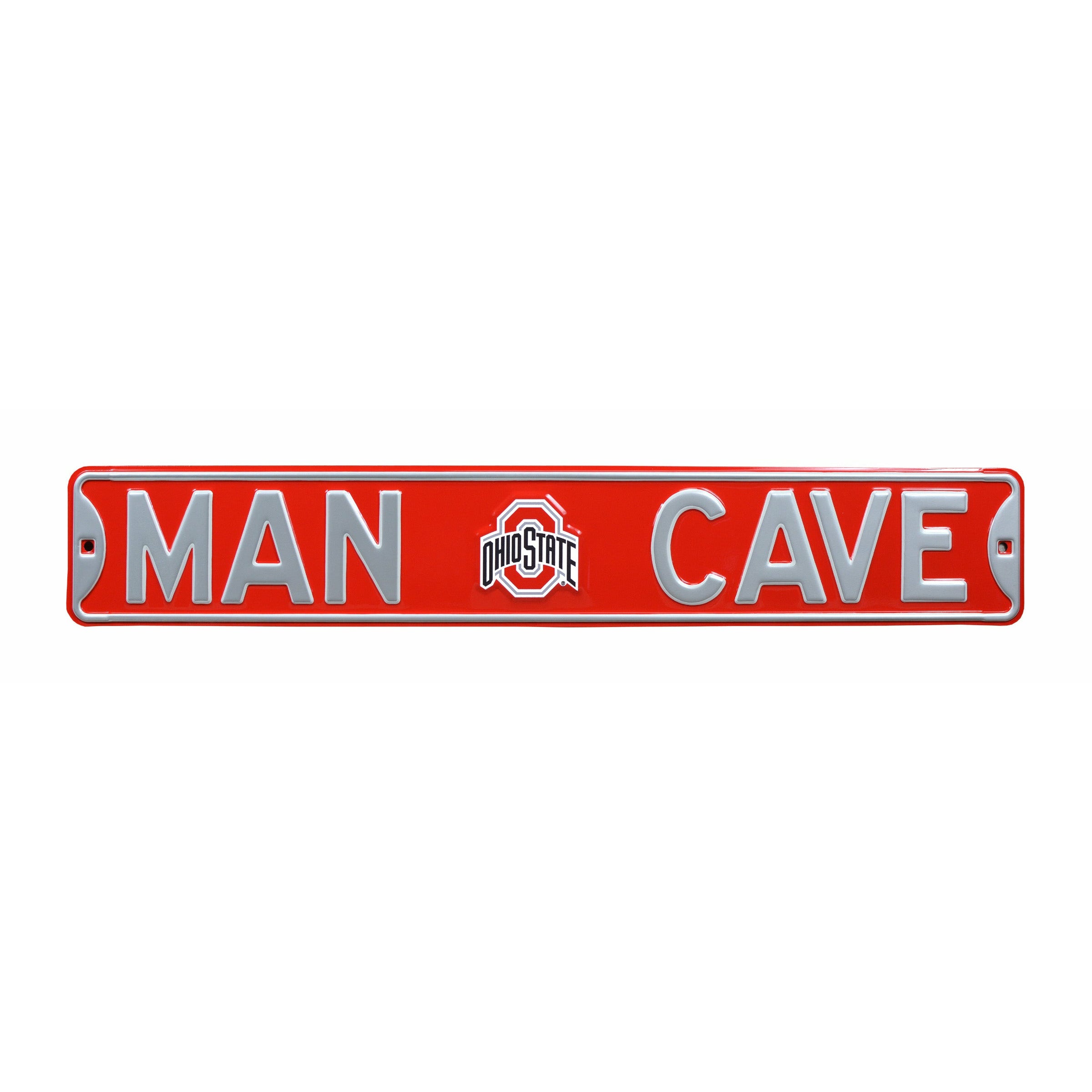 Ohio State Buckeyes - MAN CAVE - Embossed Steel Street Sign