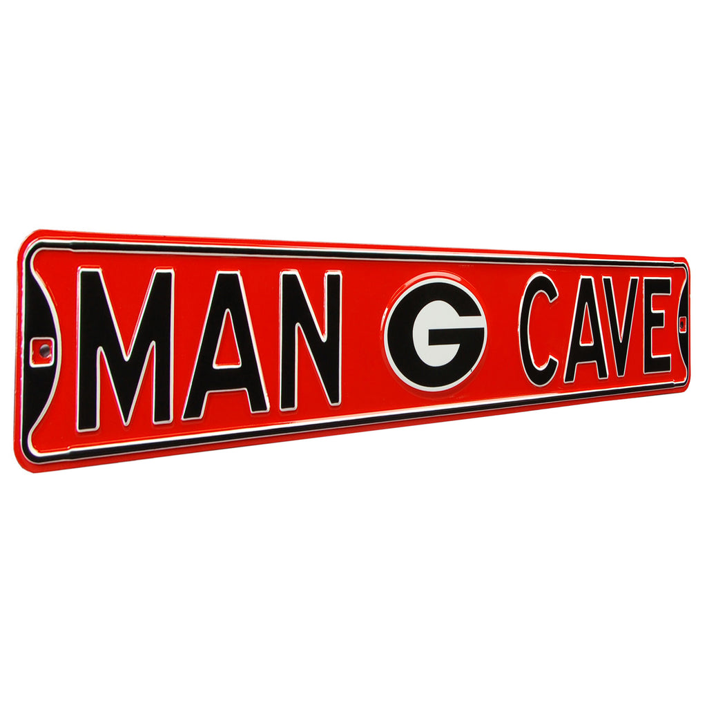 Georgia Bulldogs - MAN CAVE - Embossed Steel Street Sign