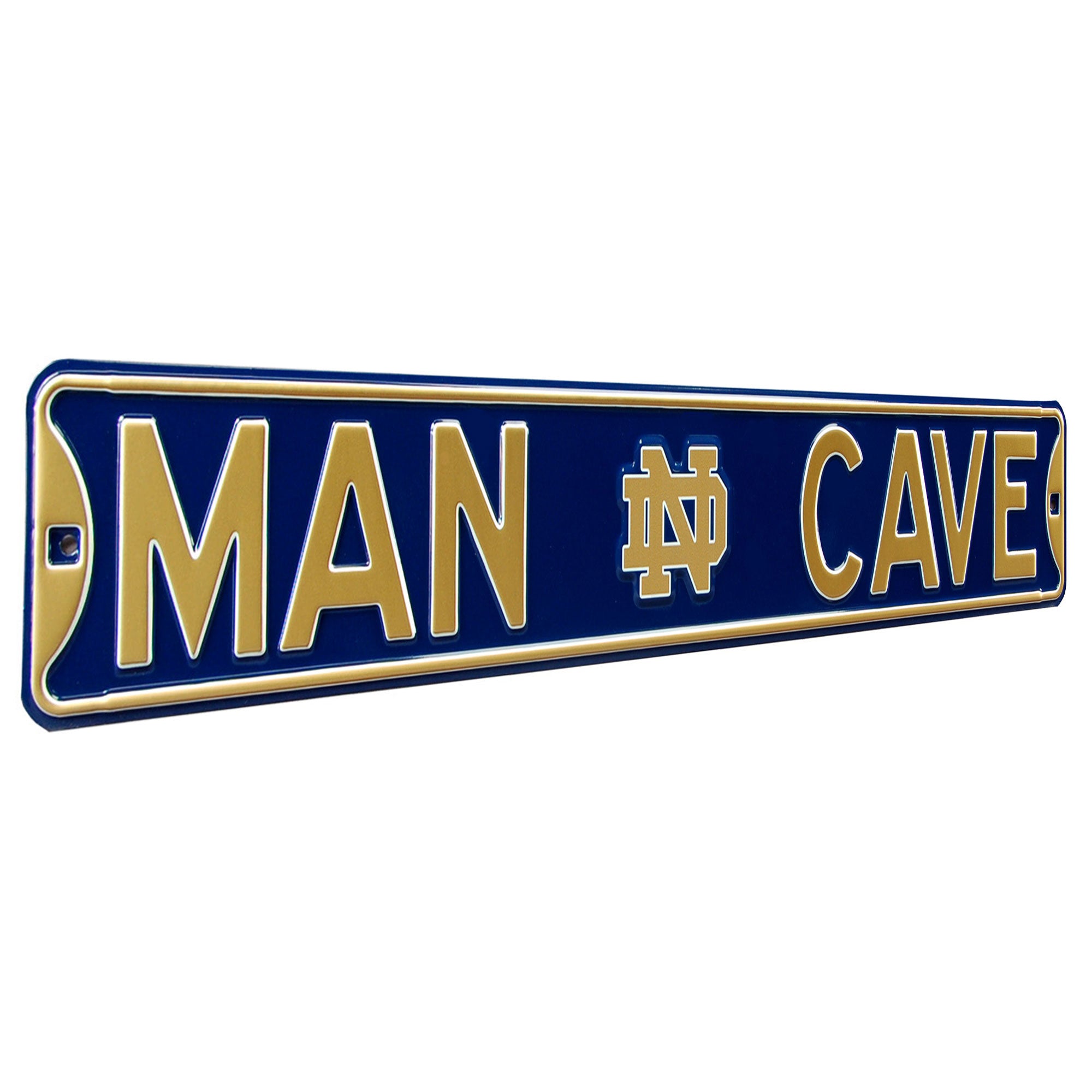 Notre Dame Fighting Irish - MAN CAVE - Embossed Steel Street Sign