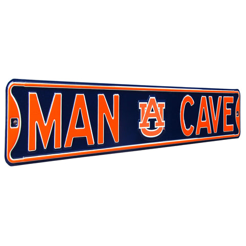 Auburn Tigers - MAN CAVE - Embossed Steel Street Sign