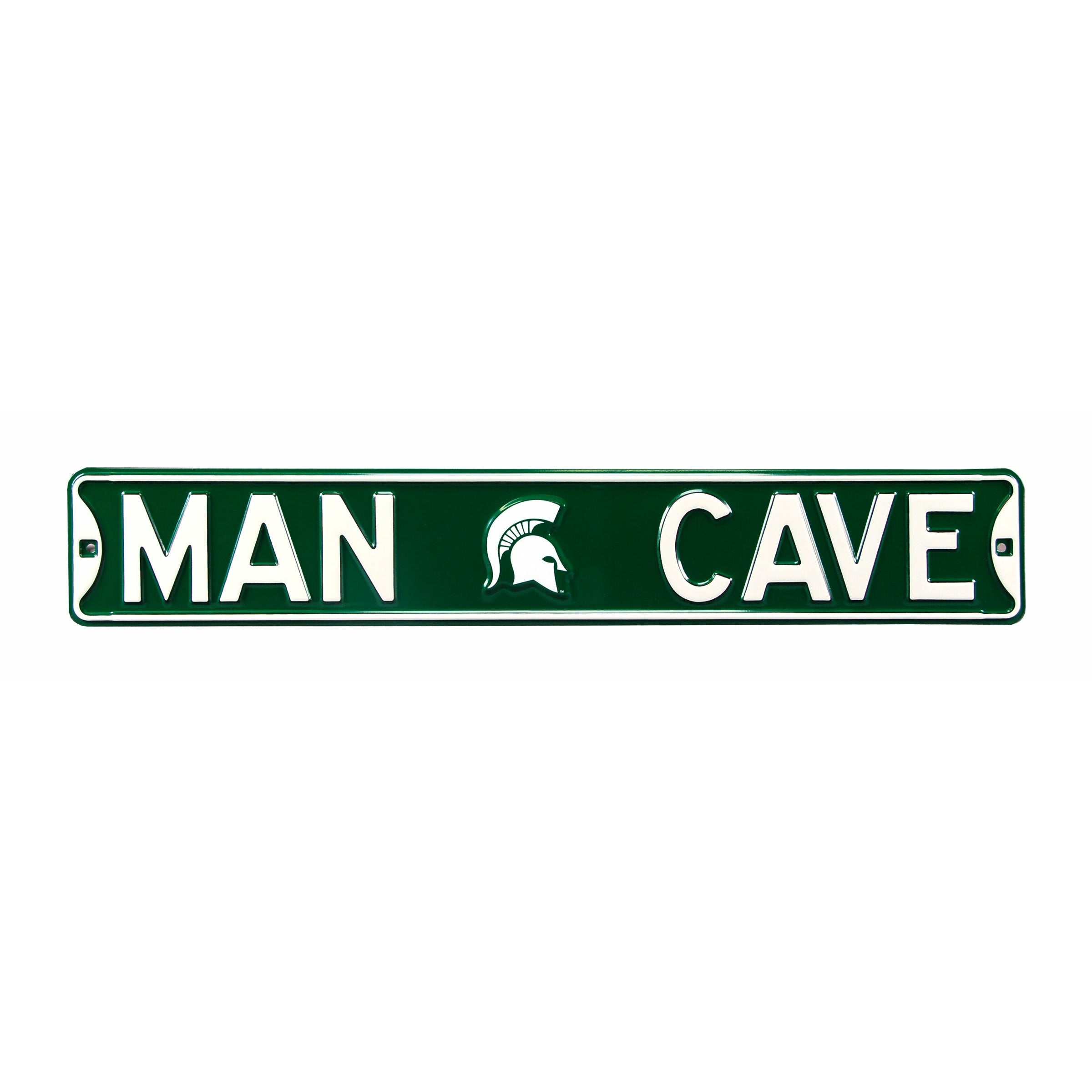 Michigan State Spartans - MAN CAVE - Embossed Steel Street Sign