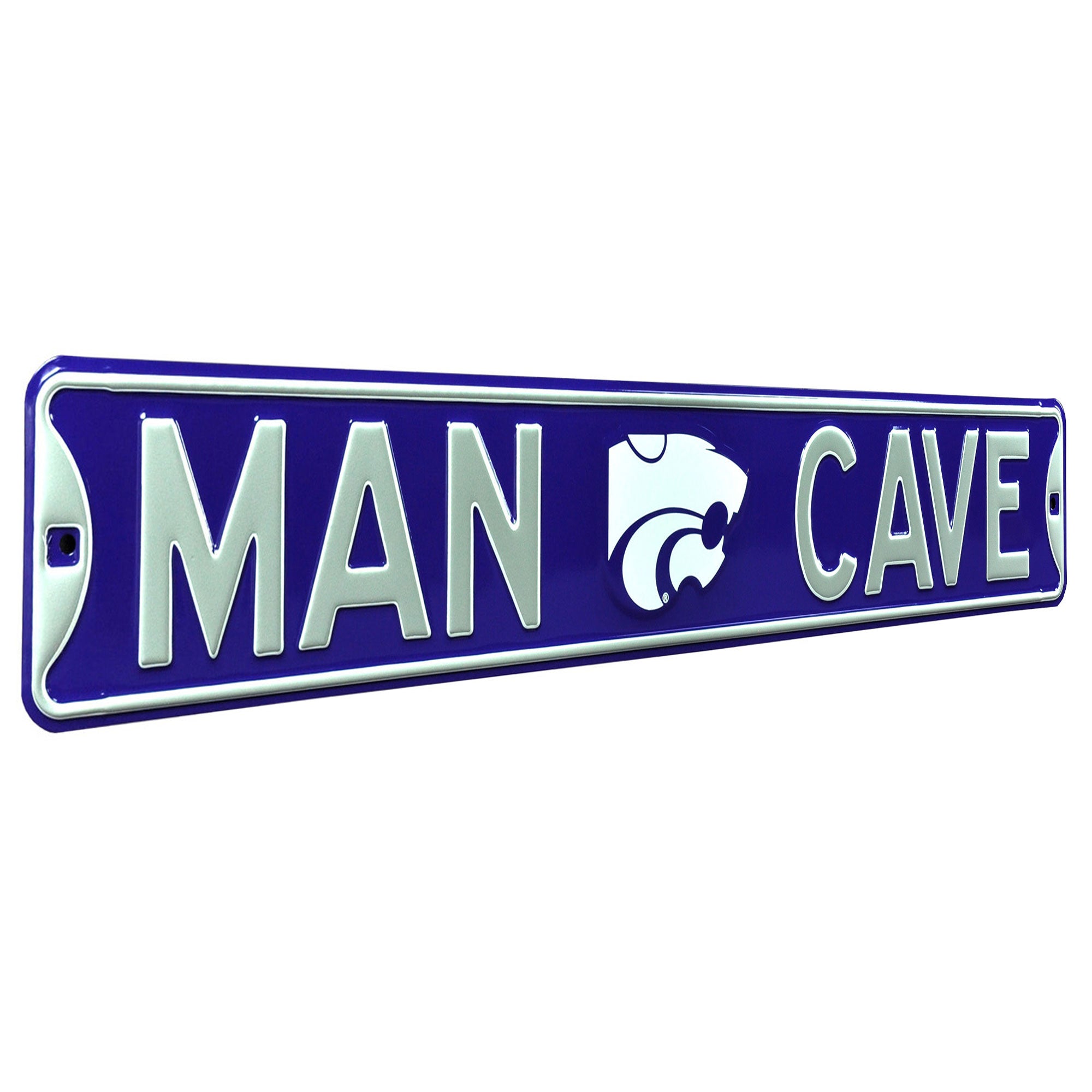 Kansas State Wildcats - MAN CAVE - Embossed Steel Street Sign