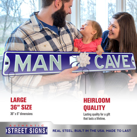 Kansas State Wildcats - MAN CAVE - Embossed Steel Street Sign