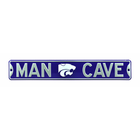 Kansas State Wildcats - MAN CAVE - Embossed Steel Street Sign