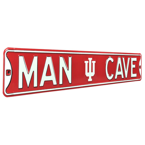 Indiana Hoosiers - MAN CAVE - Embossed Steel Street Sign