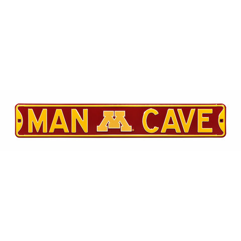 Minnesota Golden Gophers - MAN CAVE - Embossed Steel Street Sign