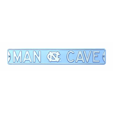 North Carolina Tar Heels - MAN CAVE - Embossed Steel Street Sign