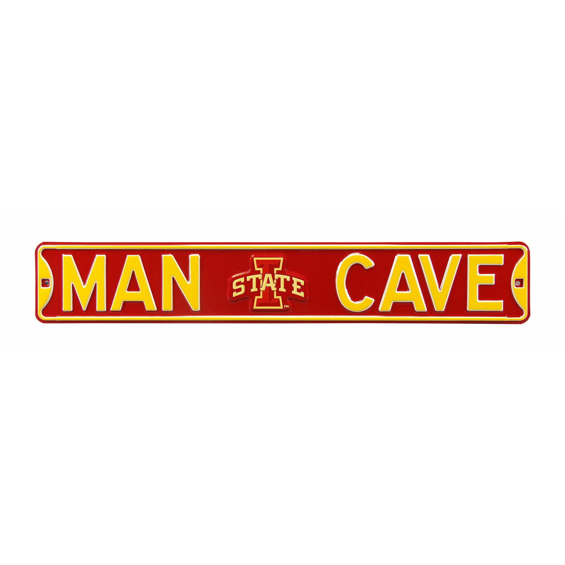 Iowa State Cyclones - MAN CAVE - Embossed Steel Street Sign