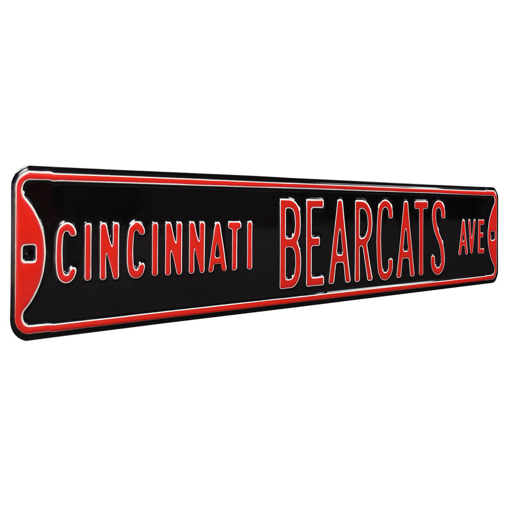 Cincinnati Bearcats - BEARCATS AVE - Embossed Steel Street Sign