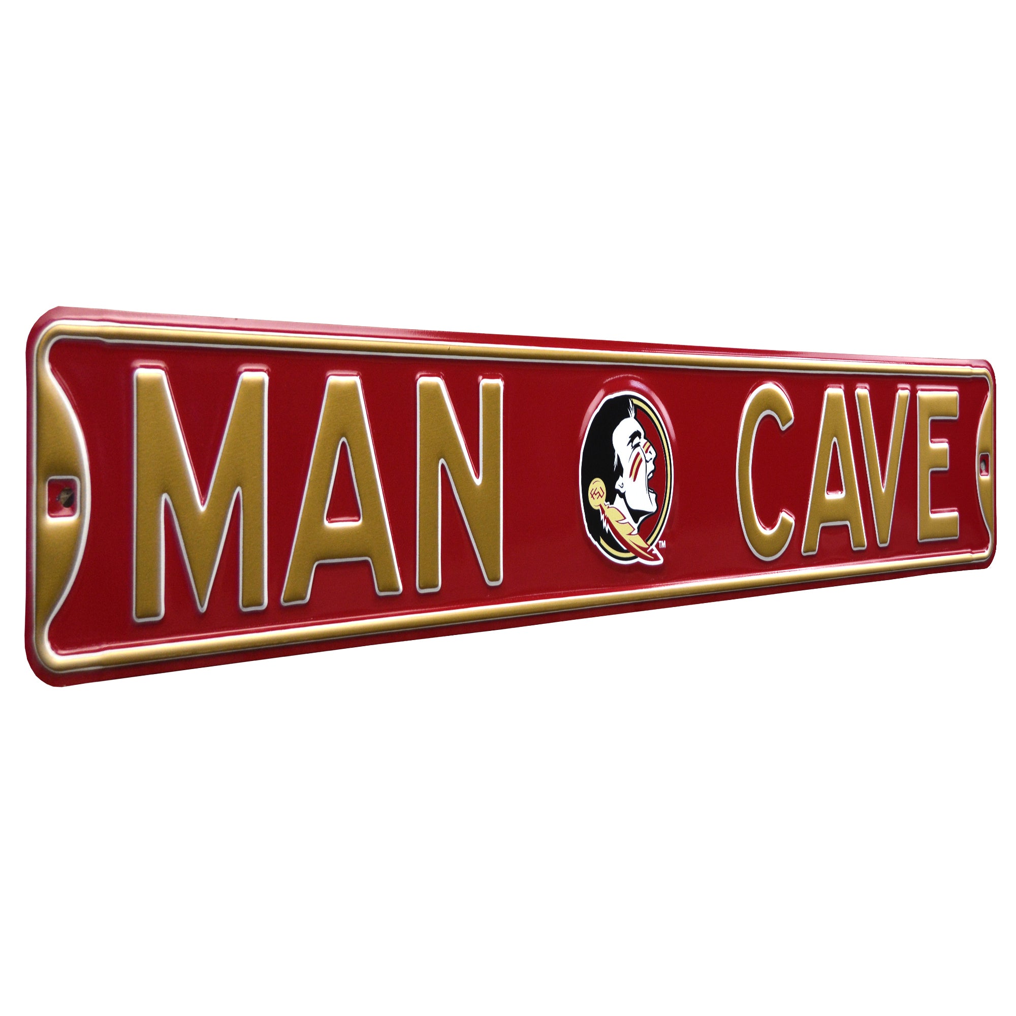 Florida State Seminoles - MAN CAVE - Embossed Steel Street Sign